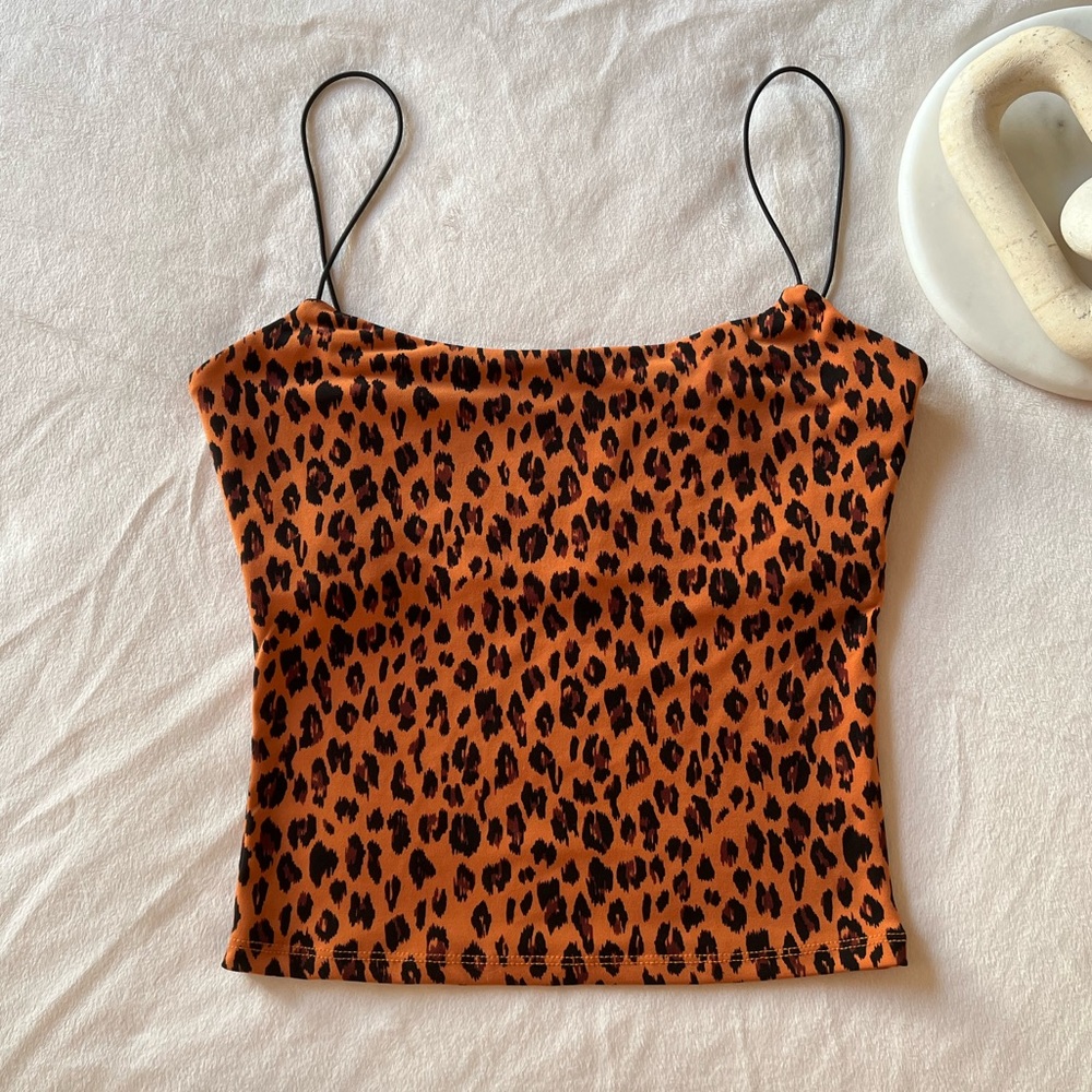 Leith Leopard Print String Tank - image 1